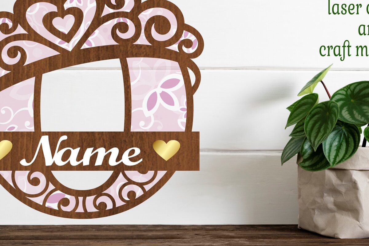 Intra απο ξύλο plywood 3mm-4mm πάχος - Κορώνα κεφαλαίο μονόγραμμα Επιστολή O  Δίασταση 30x20 cm INTRAFABR-72539491