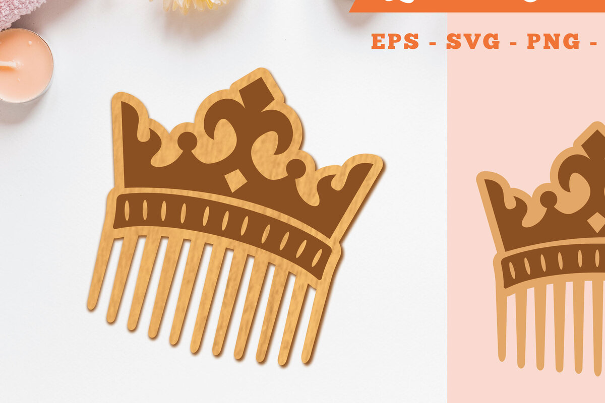 Σετ των 2 Intra απο ξύλο plywood 3mm-4mm πάχος - Crown Laser Cut Comb  2 Δίασταση 20x20 cm INTRAFABR-105415957