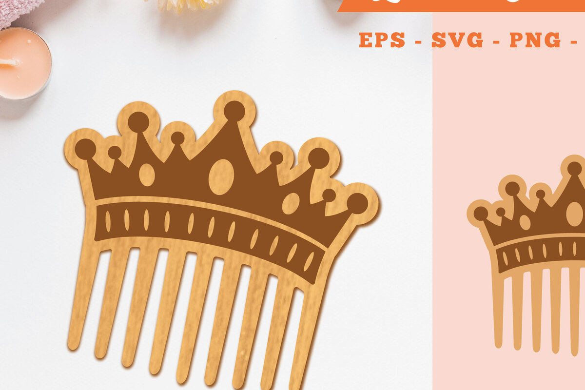 Σετ των 2 Intra απο ξύλο plywood 3mm-4mm πάχος - Crown Laser Cut Comb  5 Δίασταση 20x20 cm INTRAFABR-105416222