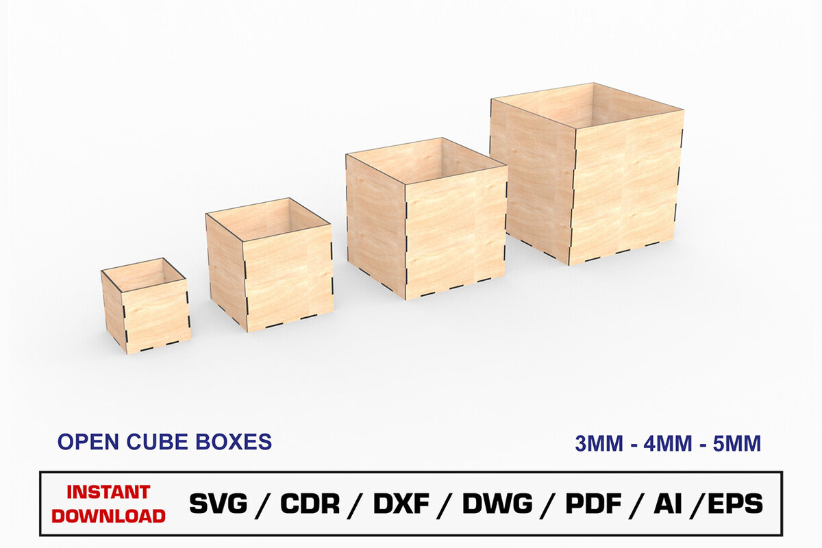 Intra απο ξύλο plywood 3mm-4mm πάχος -  κοπής με λέιζερ Cube Box Δίασταση 30x20 cm INTRAFABR-108847405