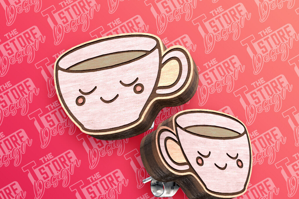 Σετ των 3 Intra απο ξύλο plywood 3mm-4mm πάχος - Σκουλαρίκια με κούπα Stud Σχέδιο κοπής με λέιζερ Δίασταση 3x3 cm INTRAFABR-83536349