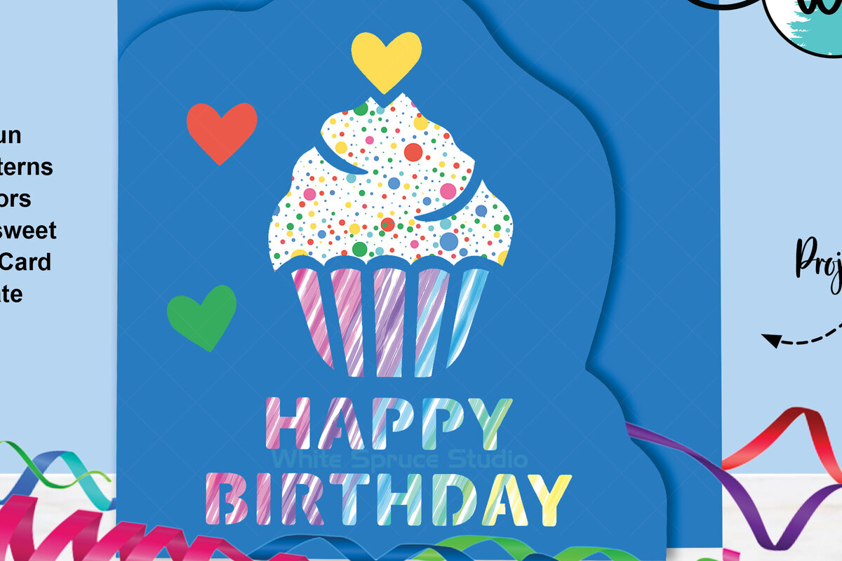 Σετ των 2 Intra απο ξύλο plywood 3mm-4mm πάχος - Πρότυπο κάρτας γενεθλίων Cupcake Δίασταση 20x20 cm INTRAFABR-117503158