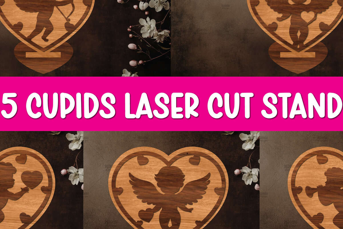 Σετ των 2 Intra απο ξύλο plywood 3mm-4mm πάχος - Στάση κοπής με λέιζερ Έρως  Δίασταση 20x20 cm INTRAFABR-114693802