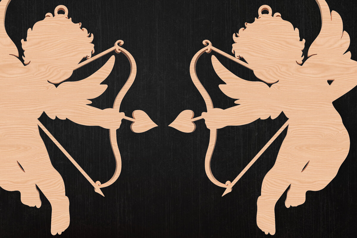 Σετ των 3 Intra απο ξύλο plywood 3mm-4mm πάχος - Σκουλαρίκια ερωτικού Αγίου Βαλεντίνου Σχέδιο  Δίασταση 3x3 cm INTRAFABR-113201199