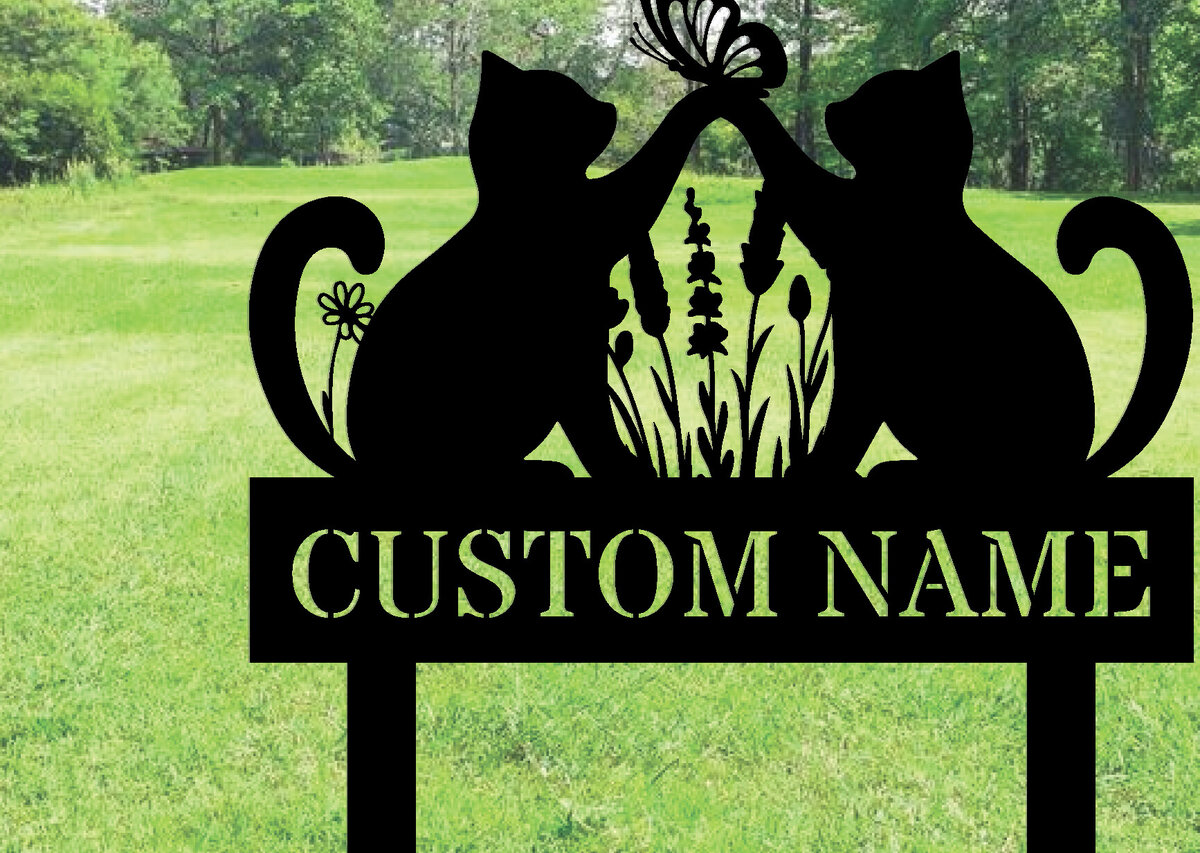 Intra απο ξύλο plywood 3mm-4mm πάχος - Προσαρμοσμένη μεταλλική πινακίδα Cat Garden με πασσάλους Δίασταση 3600x3600 cm INTRAFABR-106077151