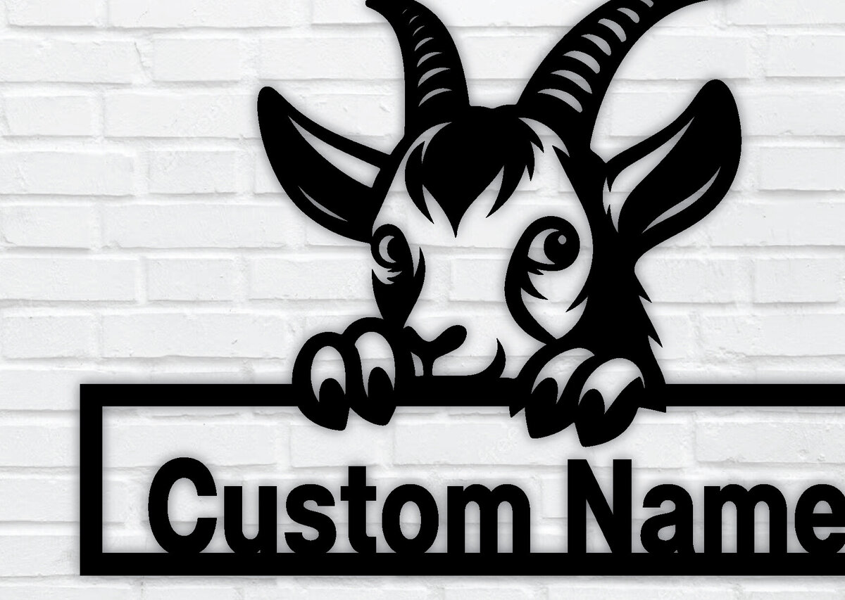 Intra απο ξύλο plywood 3mm-4mm πάχος - Προσαρμοσμένο Goat Metal Wall Art Laser Cut PNG Δίασταση 40x50 cm INTRAFABR-96482162