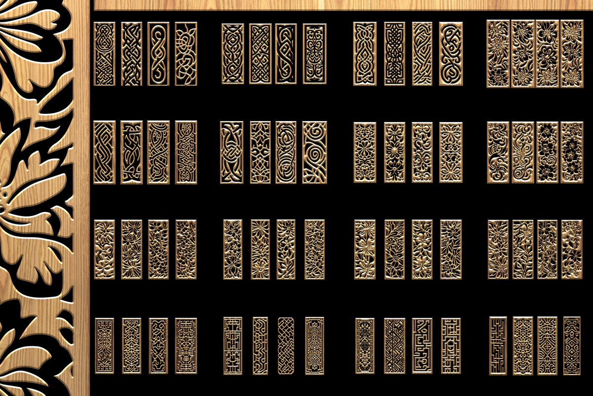 Intra απο ξύλο plywood 3mm-4mm πάχος - Προσαρμοσμένο σετ μοτίβου κοπής με λέιζερ Δίασταση 3200x7200 cm INTRAFABR-118189766