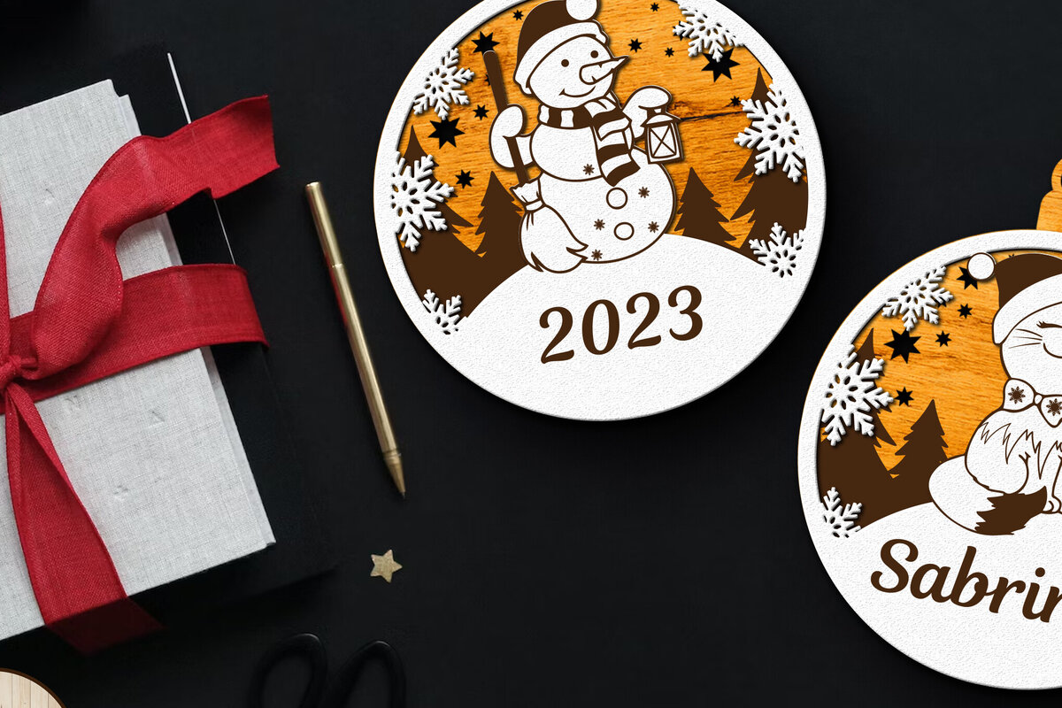 Σετ των 3 Intra απο ξύλο plywood 3mm-4mm πάχος - Προσαρμοσμένο όνομα Χριστουγεννιάτικο Παιχνίδι, Πολυστρωματικό Δίασταση 4x4 cm INTRAFABR-84054518