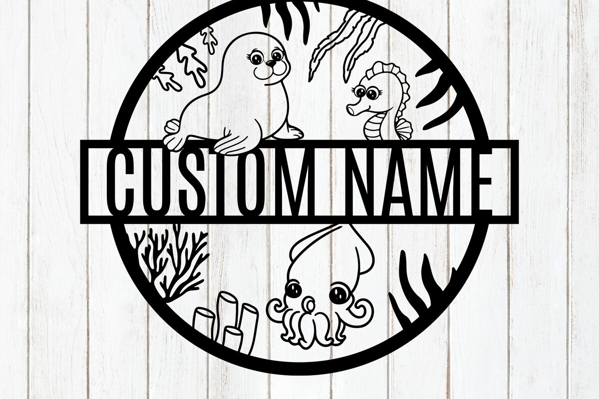 Σετ των 3 Intra απο ξύλο plywood 3mm-4mm πάχος - Προσαρμοσμένη πινακίδα ονόματος ζώου ωκεανού Δίασταση 6x6 cm INTRAFABR-118293694