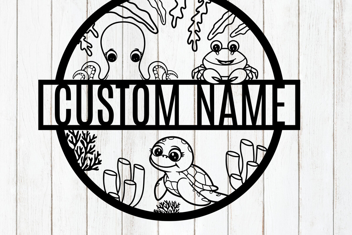 Σετ των 3 Intra απο ξύλο plywood 3mm-4mm πάχος - Προσαρμοσμένη πινακίδα ονόματος ζώου ωκεανού Δίασταση 6x6 cm INTRAFABR-118293661