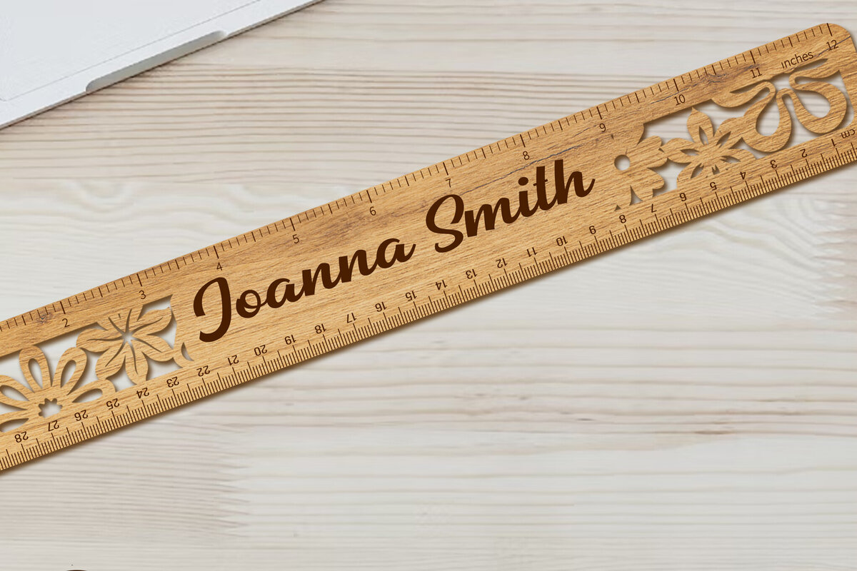 Σετ των 3 Intra απο ξύλο plywood 3mm-4mm πάχος - Προσαρμοσμένο διακοσμημένο πρότυπο χάρακα Δίασταση 5x1 cm INTRAFABR-100878269