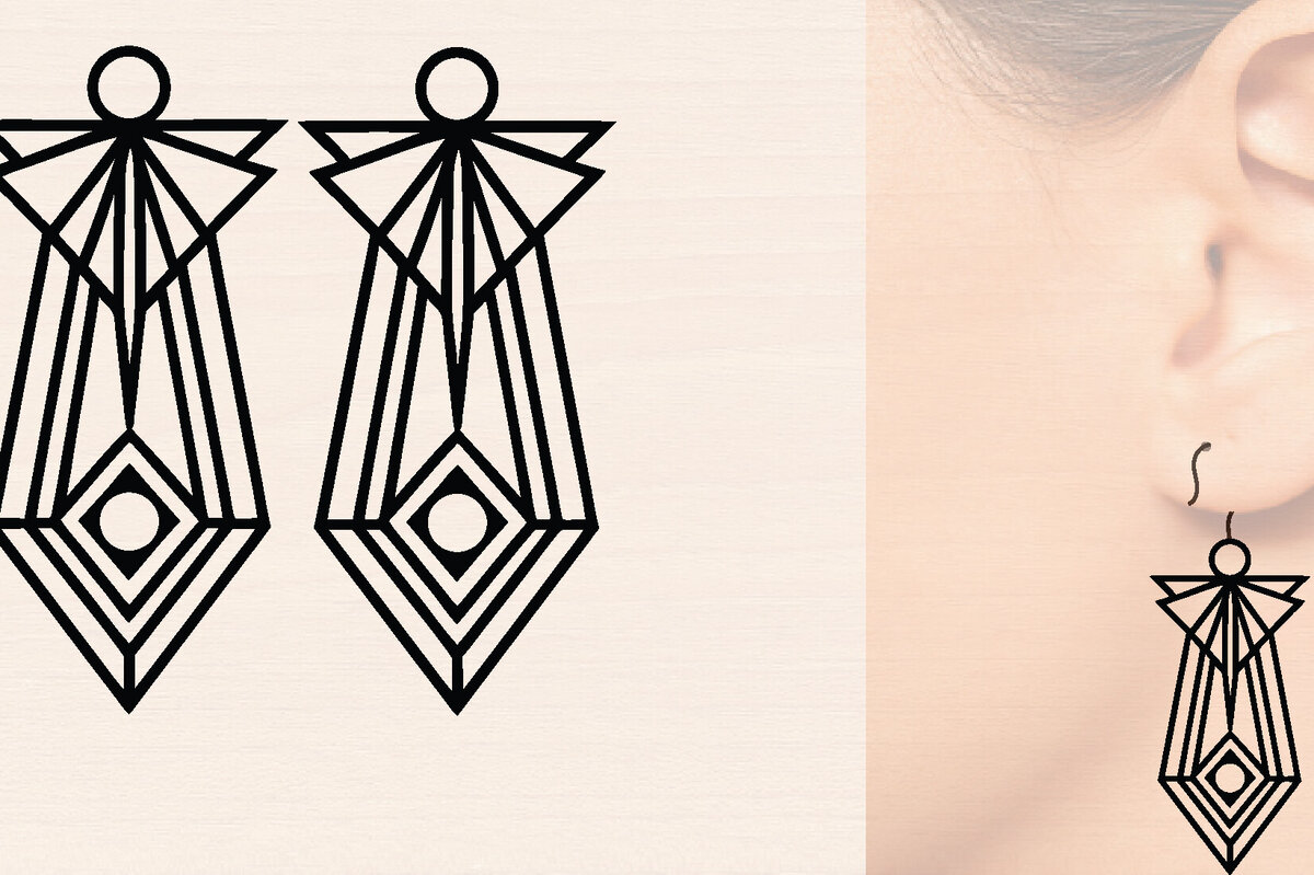 Σετ των 3 Intra απο ξύλο plywood 3mm-4mm πάχος - Προσαρμοσμένα μοντέρνα Ξύλινα Σκουλαρίκια  Δίασταση 3x3 cm INTRAFABR-116362096