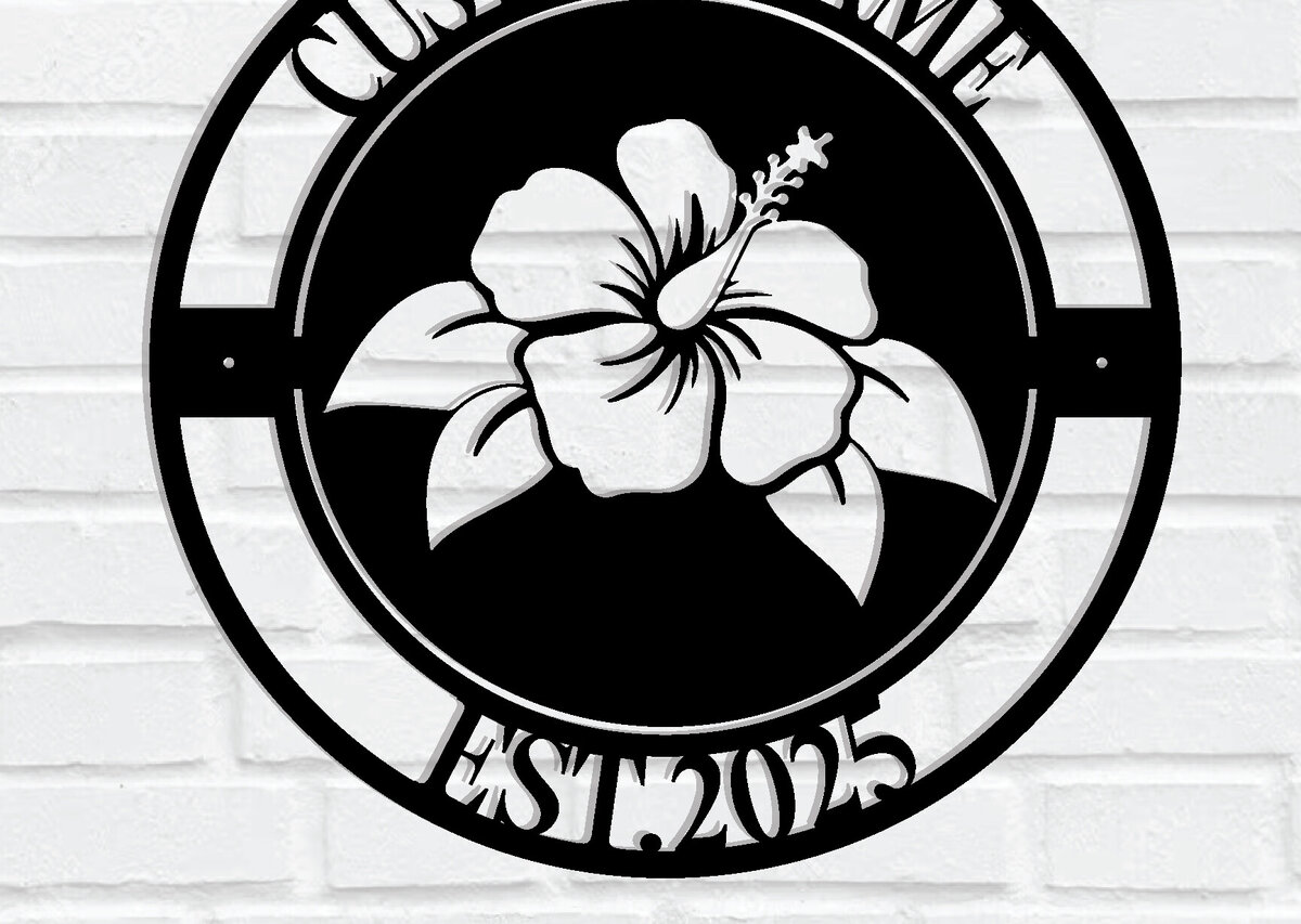 Intra απο ξύλο plywood 3mm-4mm πάχος - Προσαρμοσμένη μεταλλική πινακίδα Tropical Hibiscus Δίασταση 3600x3600 cm INTRAFABR-114812129