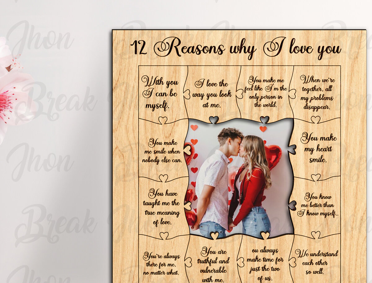 Σετ των 2 Intra απο ξύλο plywood 3mm-4mm πάχος - Προσαρμοσμένο δώρο Αγίου Βαλεντίνου για αυτόν  Δίασταση 20x20 cm INTRAFABR-114047570