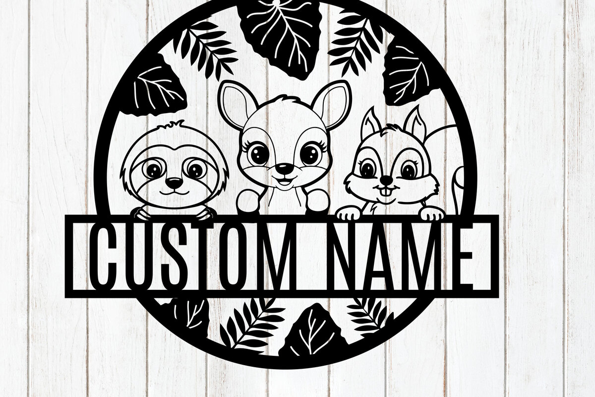 Σετ των 3 Intra απο ξύλο plywood 3mm-4mm πάχος - Προσαρμοσμένη πινακίδα ονόματος ζώου Woodland Δίασταση 6x6 cm INTRAFABR-118293484