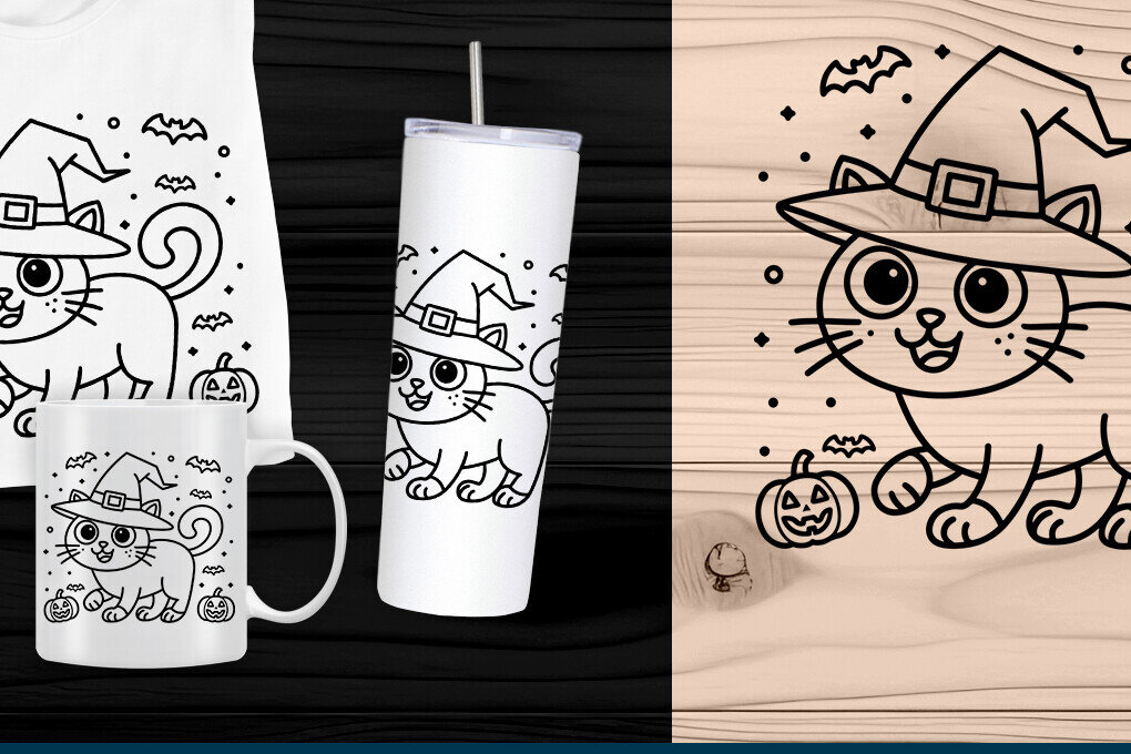 Σετ των 3 Intra απο ξύλο plywood 3mm-4mm πάχος - Χαριτωμένο  αποκοπής λέιζερ για αποκριάτικες γάτες  Δίασταση 4x4 cm INTRAFABR-107510413