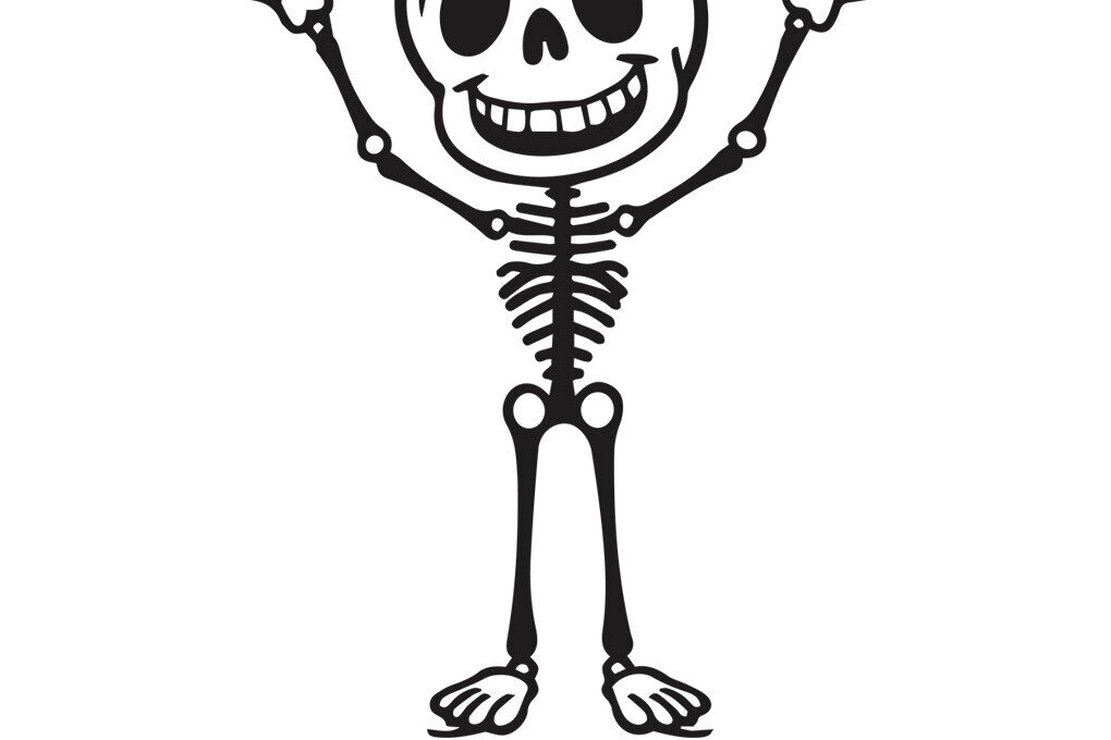 Σετ των 2 Intra απο ξύλο plywood 3mm-4mm πάχος - Χαριτωμένο  αποκοπής  Skeleton Halloween Δίασταση 15x15 cm INTRAFABR-77423064