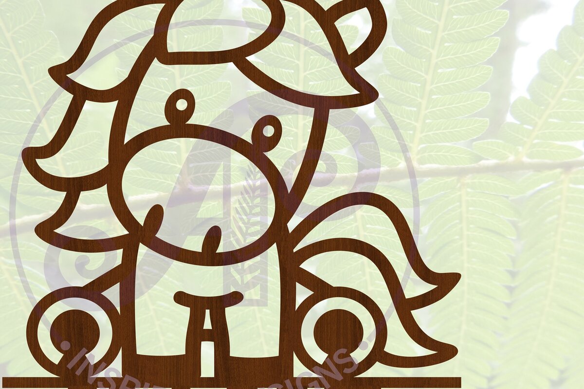 Intra απο ξύλο plywood 3mm-4mm πάχος - Cute Horse Name  Cut File Δίασταση 30x20 cm INTRAFABR-69273974