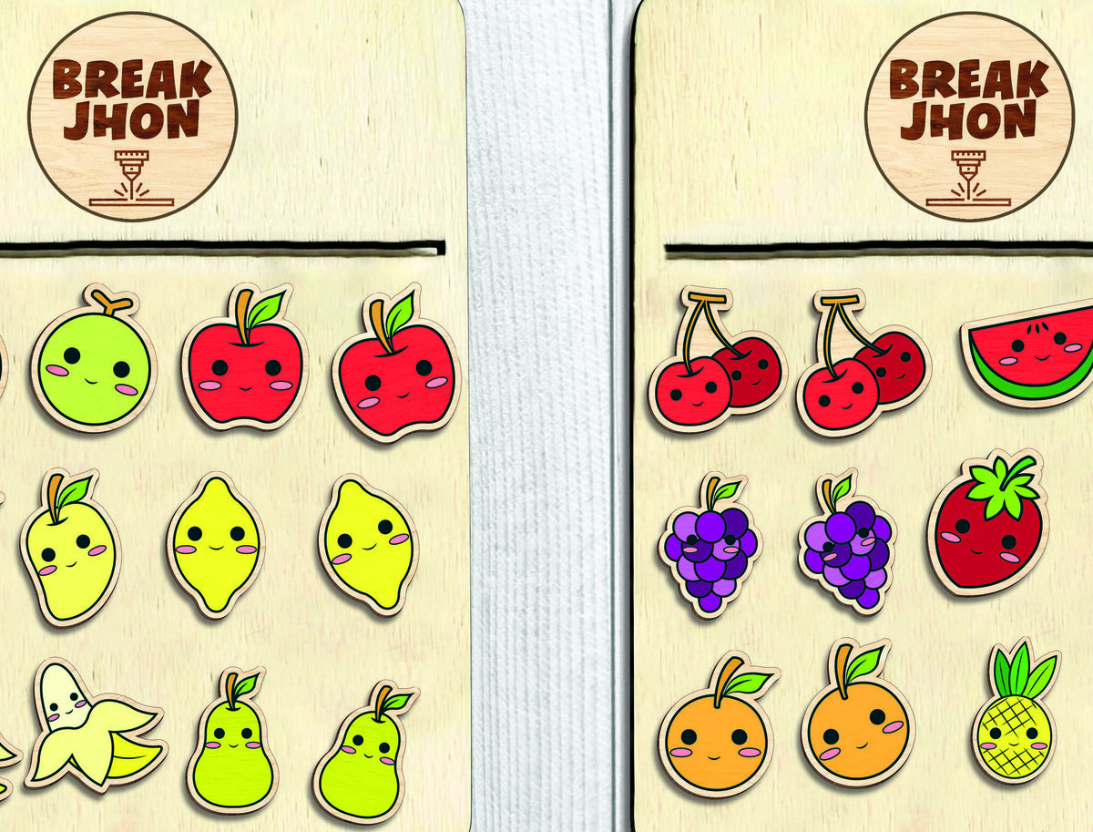 Σετ των 3 Intra απο ξύλο plywood 3mm-4mm πάχος - Χαριτωμένα σκουλαρίκια Kawaii Fruit Stud  Δίασταση 3x3 cm INTRAFABR-94853233