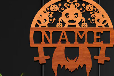 Σετ των 2 Intra απο ξύλο plywood 3mm-4mm πάχος - Cute Monster Laser Cut Name  Δίασταση 30x20 cm INTRAFABR-99061890