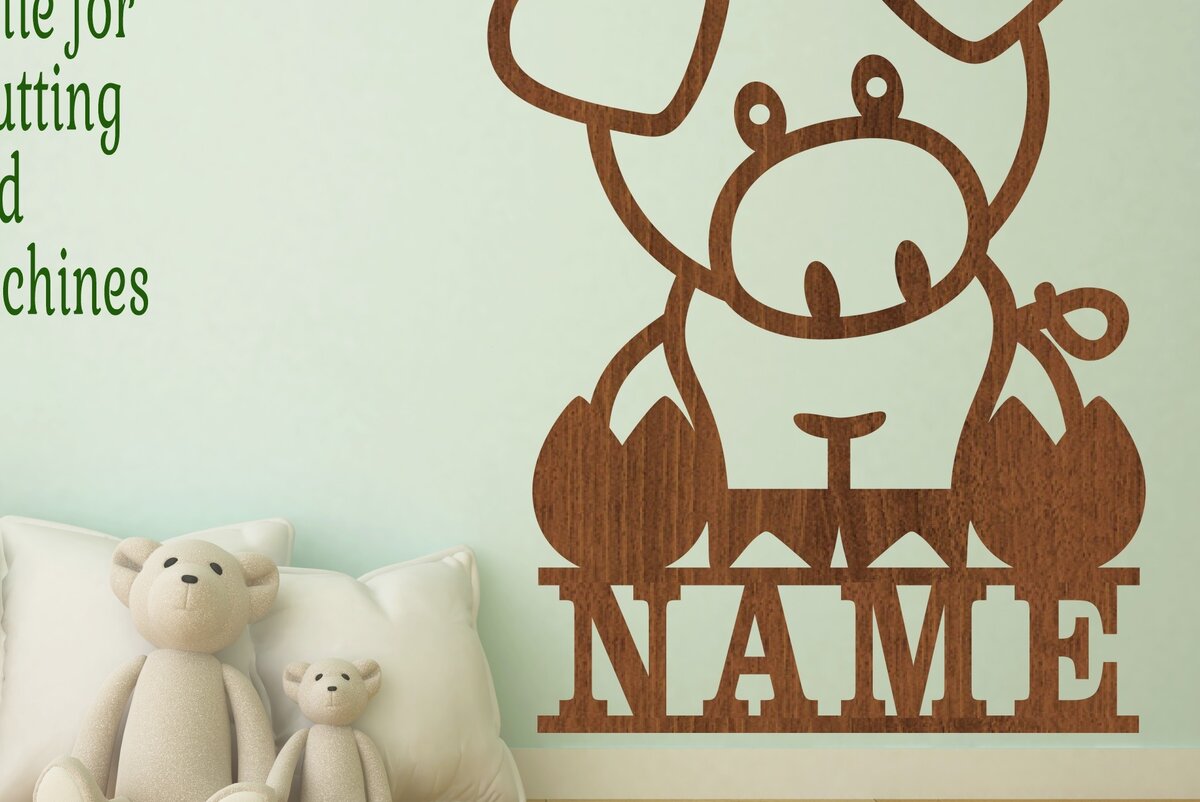 Intra απο ξύλο plywood 3mm-4mm πάχος - Cute Pig Name Sin  Laser Cut Δίασταση 30x20 cm INTRAFABR-74713294