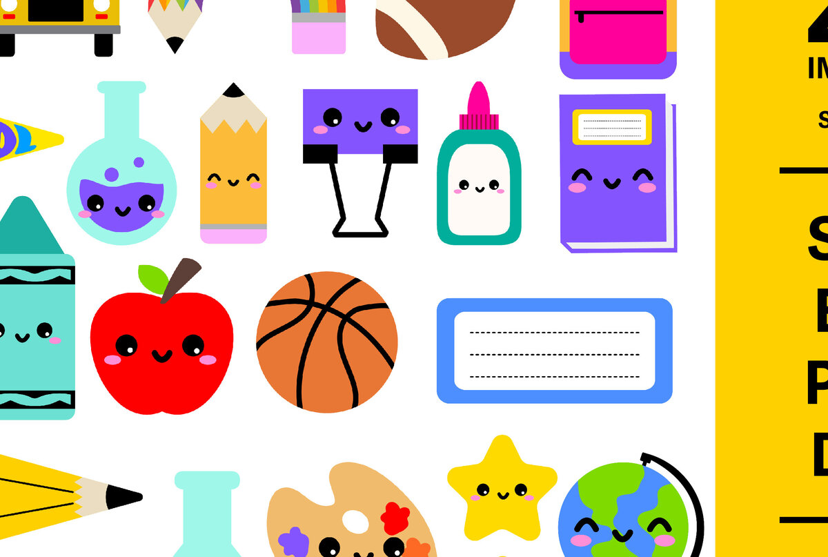 Intra απο ξύλο plywood 3mm-4mm πάχος - Πακέτο Cute School  Δίασταση 30x20 cm INTRAFABR-102369025