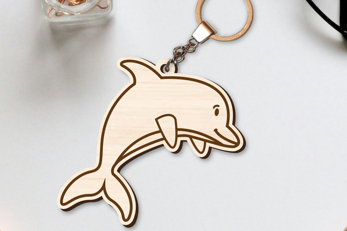 Σετ των 3 Intra απο ξύλο plywood 3mm-4mm πάχος - Χαριτωμένο θαλάσσιο μπρελόκ  Δίασταση 4x4 cm INTRAFABR-96260151