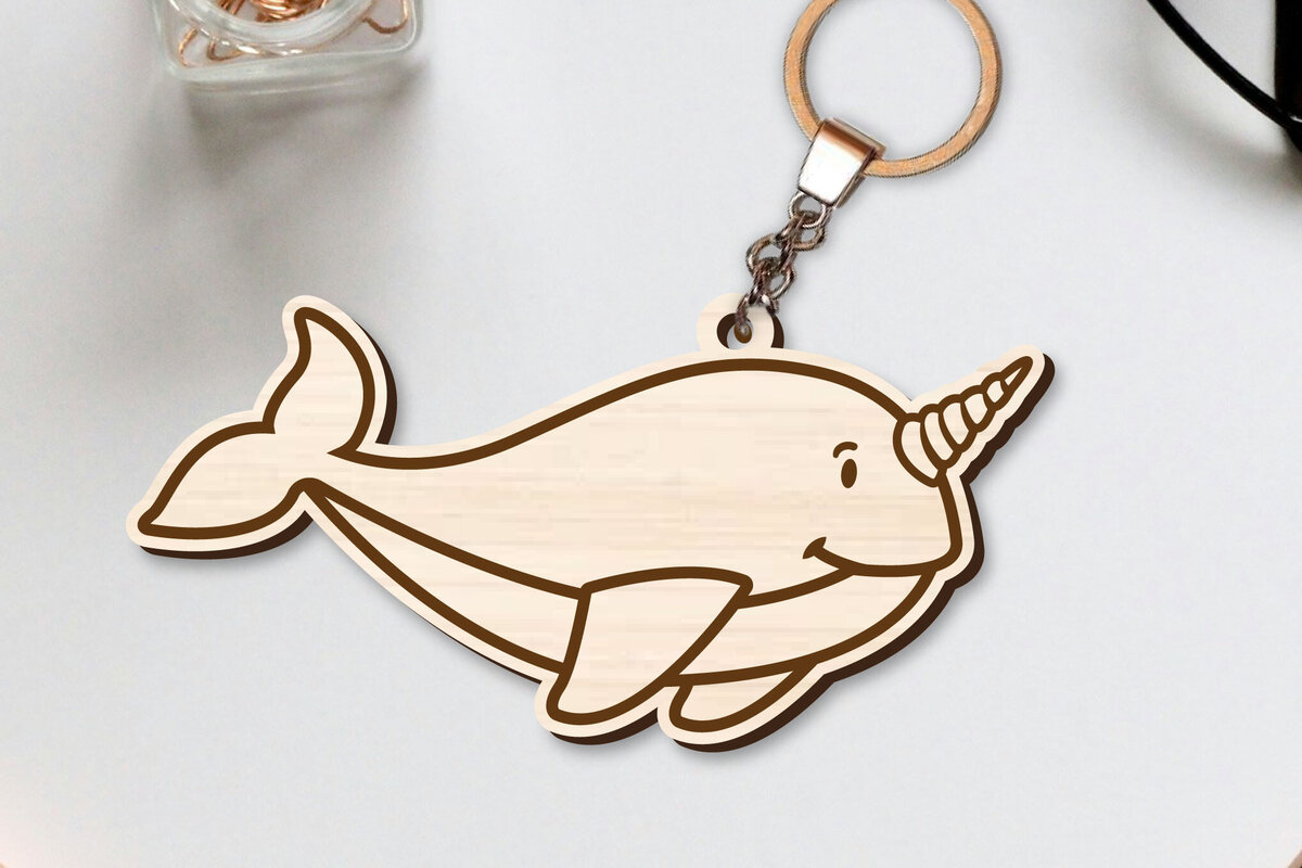 Σετ των 3 Intra απο ξύλο plywood 3mm-4mm πάχος - Χαριτωμένο θαλάσσιο μπρελόκ  Δίασταση 4x4 cm INTRAFABR-96260335