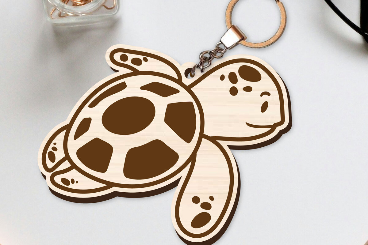 Σετ των 3 Intra απο ξύλο plywood 3mm-4mm πάχος - Χαριτωμένο θαλάσσιο μπρελόκ  Δίασταση 4x4 cm INTRAFABR-96259622