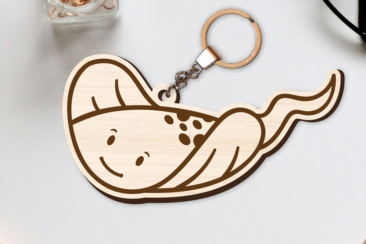 Σετ των 3 Intra απο ξύλο plywood 3mm-4mm πάχος - Χαριτωμένο θαλάσσιο μπρελόκ  Δίασταση 4x4 cm INTRAFABR-96259698