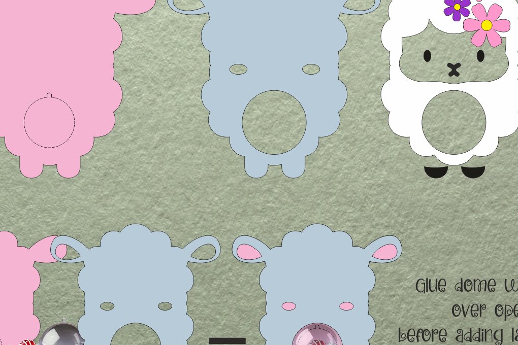 Intra απο ξύλο plywood 3mm-4mm πάχος - Χαριτωμένο πρόβατο | Πρότυπο θόλου καραμέλας Δίασταση 30x20 cm INTRAFABR-108420243