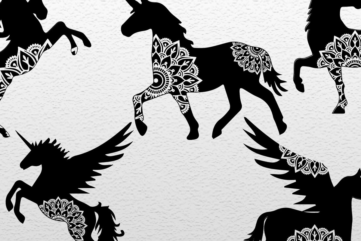 Intra απο ξύλο plywood 3mm-4mm πάχος - Cute Unicorn Laser Cut Floral  Δίασταση 30x20 cm INTRAFABR-29507654