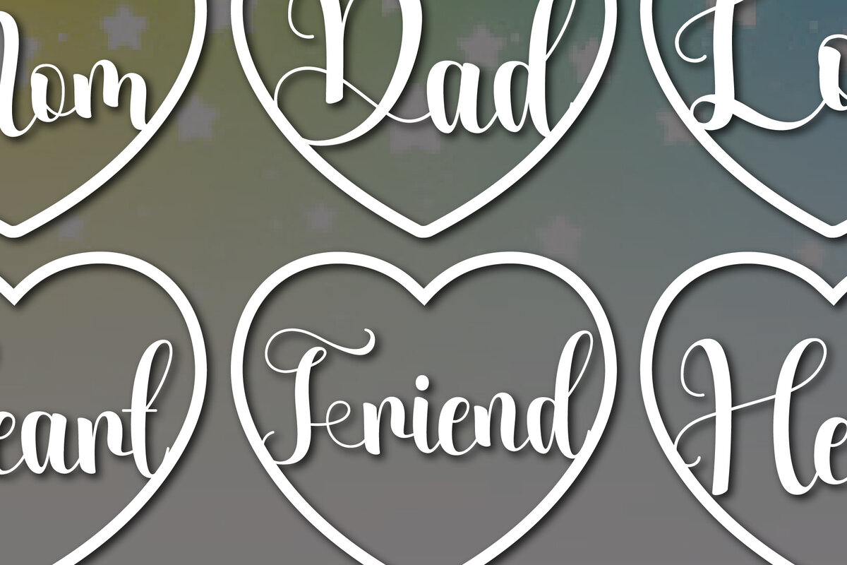 Σετ των 2 Intra απο ξύλο plywood 3mm-4mm πάχος - Πακέτο υ Cute Valentine Heart  Cut Δίασταση 25x25 cm INTRAFABR-54081268