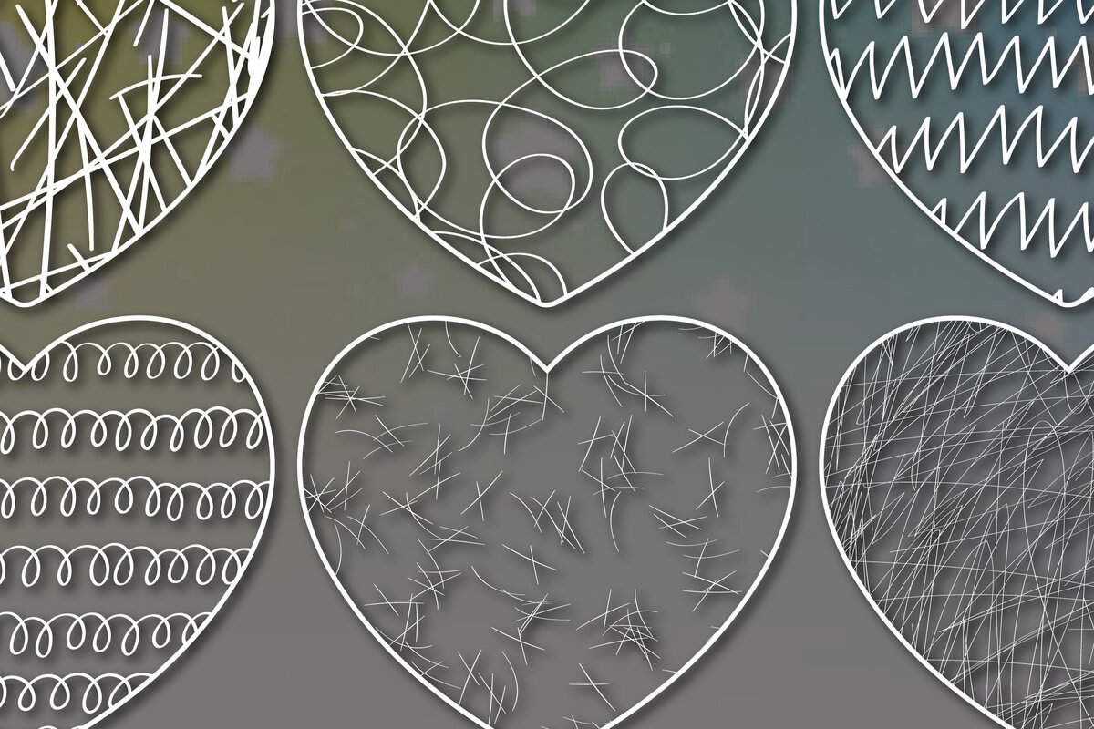 Σετ των 2 Intra απο ξύλο plywood 3mm-4mm πάχος - Πακέτο υ Cute Valentine Heart  Cut Δίασταση 25x25 cm INTRAFABR-54095600