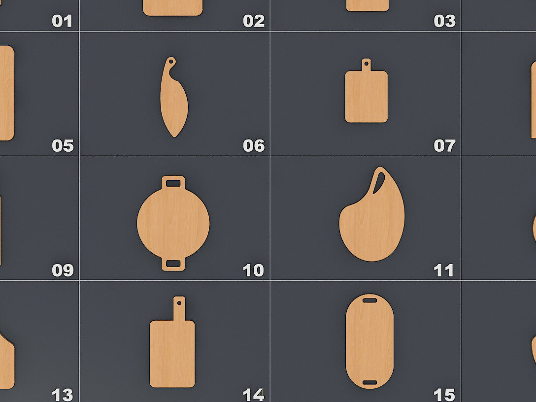 Intra απο ξύλο plywood 3mm-4mm πάχος - Δέσμη σανίδας κοπής, σανίδες κουζίνας 137 Δίασταση 30x20 cm INTRAFABR-58481569