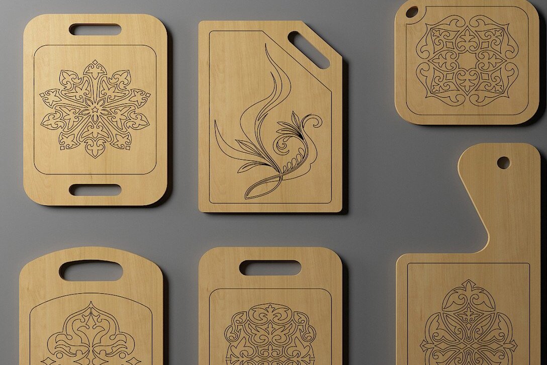 Σετ των 2 Intra απο ξύλο plywood 3mm-4mm πάχος - Δέσμη σανίδων κοπής / σανίδα κοπής Δίασταση 30x20 cm INTRAFABR-44667242