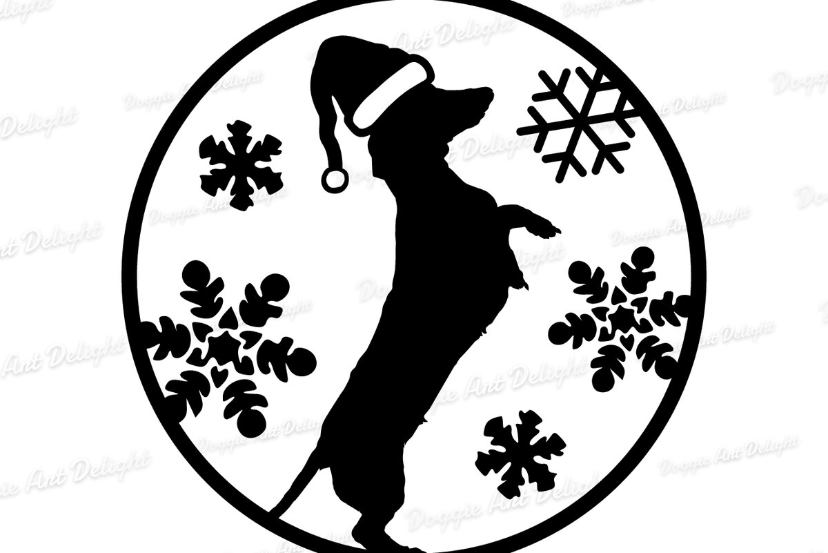 Σετ των 3 Intra απο ξύλο plywood 3mm-4mm πάχος - Χριστουγεννιάτικο Στολίδι Dachshund  Dxf Cut Δίασταση 6x6 cm INTRAFABR-85332360