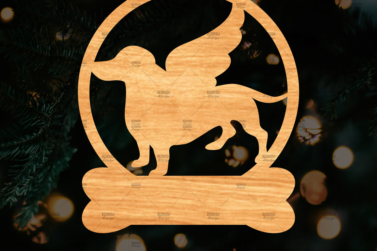 Σετ των 3 Intra απο ξύλο plywood 3mm-4mm πάχος - Στολίδι Dachshund Memorial Cut Laser Δίασταση 6x6 cm INTRAFABR-113646167