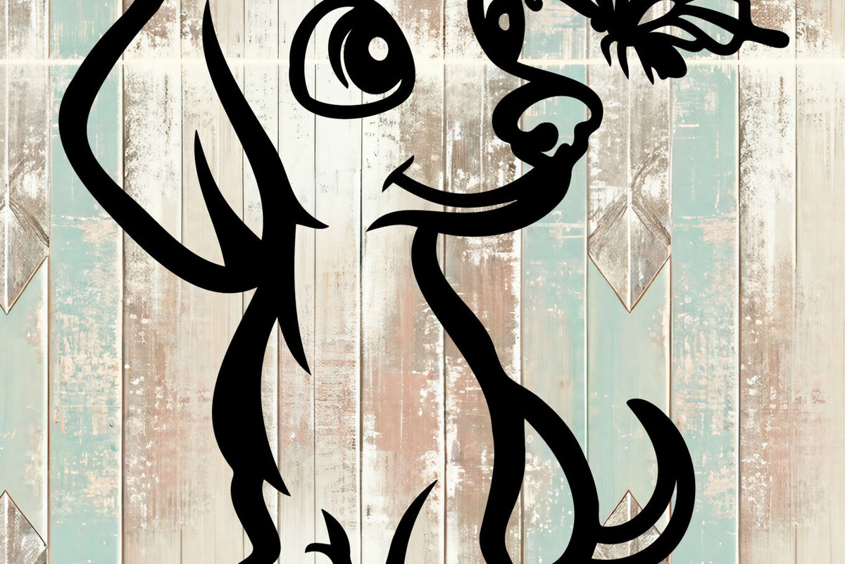 Σετ των 2 Intra απο ξύλο plywood 3mm-4mm πάχος - Κοπή αυτοκόλλητου αυτοκινήτου Dachshund  Design Δίασταση 20x20 cm INTRAFABR-104613432