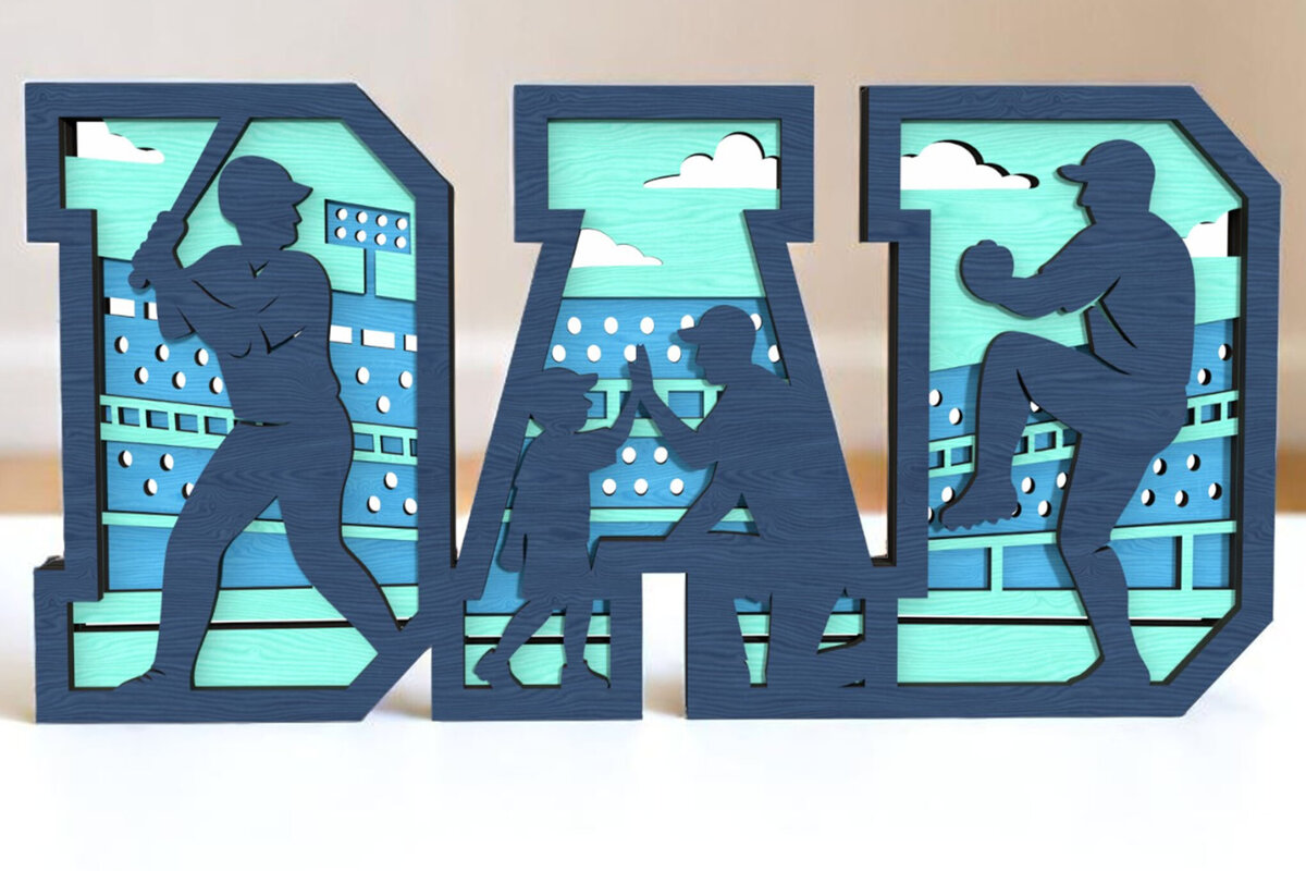 Σετ των 3 Intra απο ξύλο plywood 3mm-4mm πάχος - Πινακίδα 3D Stadium Baseball Stadium Δίασταση 6x6 cm INTRAFABR-122427250