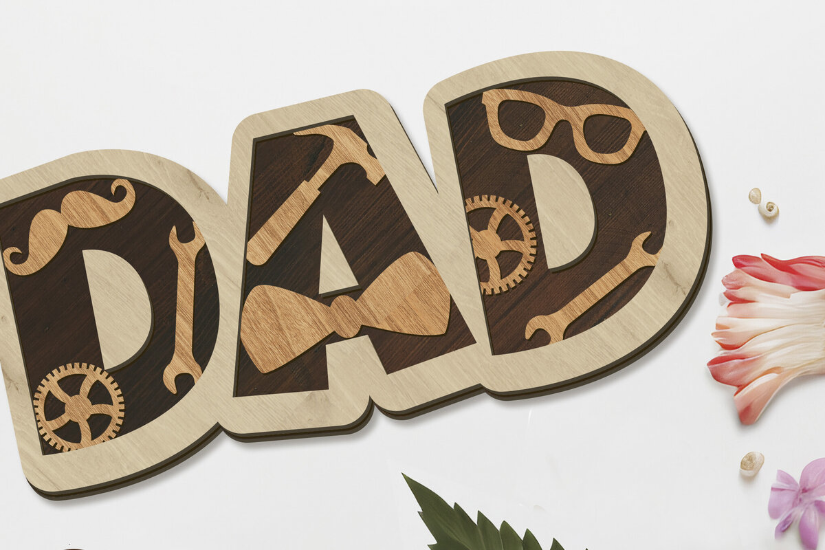 Σετ των 2 Intra απο ξύλο plywood 3mm-4mm πάχος - DAD Decor Panel, Multilayer Cut File Δίασταση 14x5 cm INTRAFABR-91299576