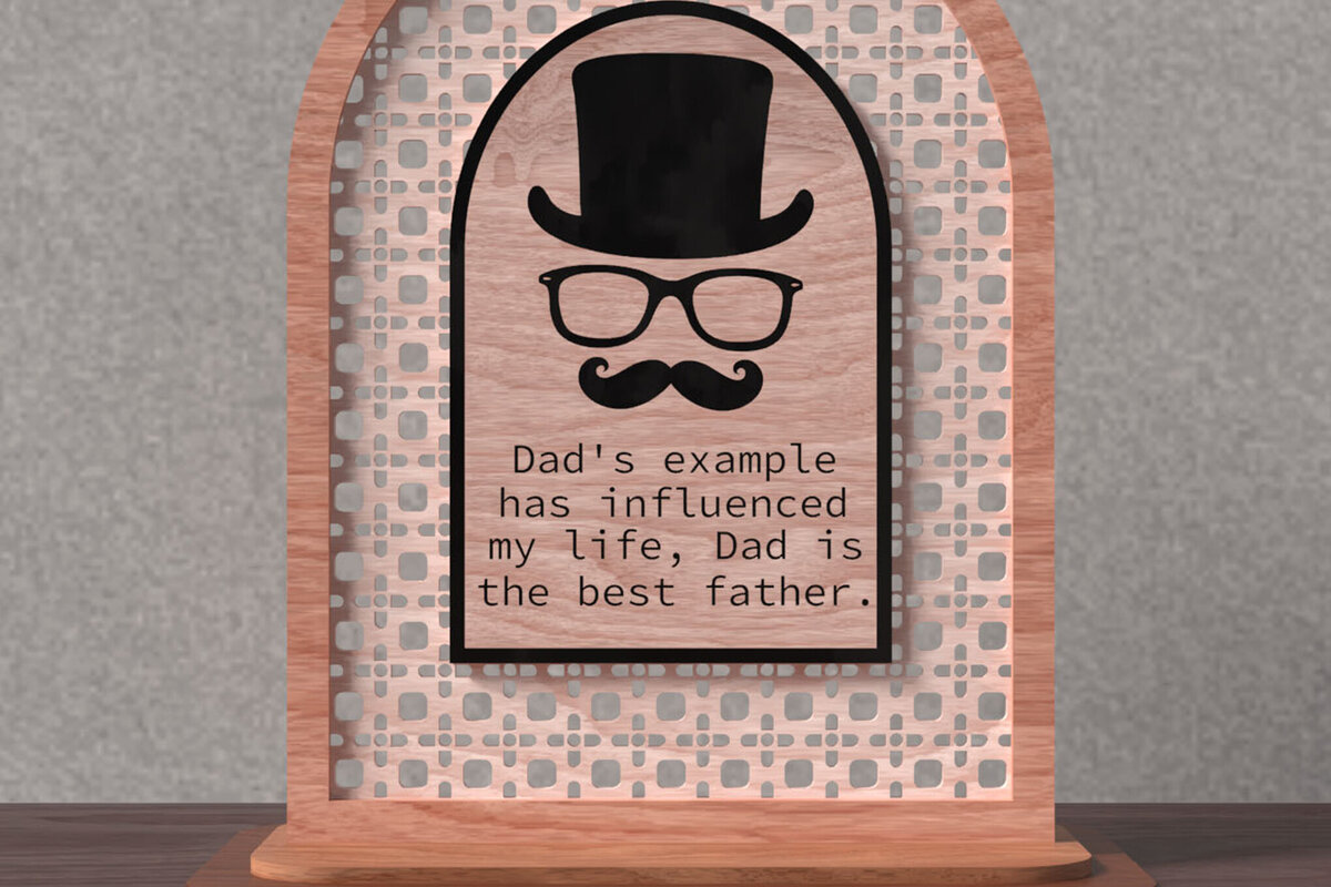 Σετ των 2 Intra απο ξύλο plywood 3mm-4mm πάχος - Ο μπαμπάς είναι το καλύτερο Father Sign  Δίασταση 20x25 cm INTRAFABR-122046010