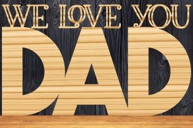 Intra απο ξύλο plywood 3mm-4mm πάχος - Dad Laser Cut Design Δίασταση 30x20 cm INTRAFABR-30928155