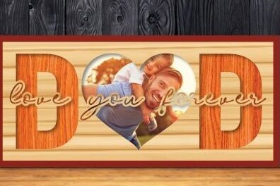 Intra απο ξύλο plywood 3mm-4mm πάχος - Dad Laser Cut Design Δίασταση 30x20 cm INTRAFABR-30928166