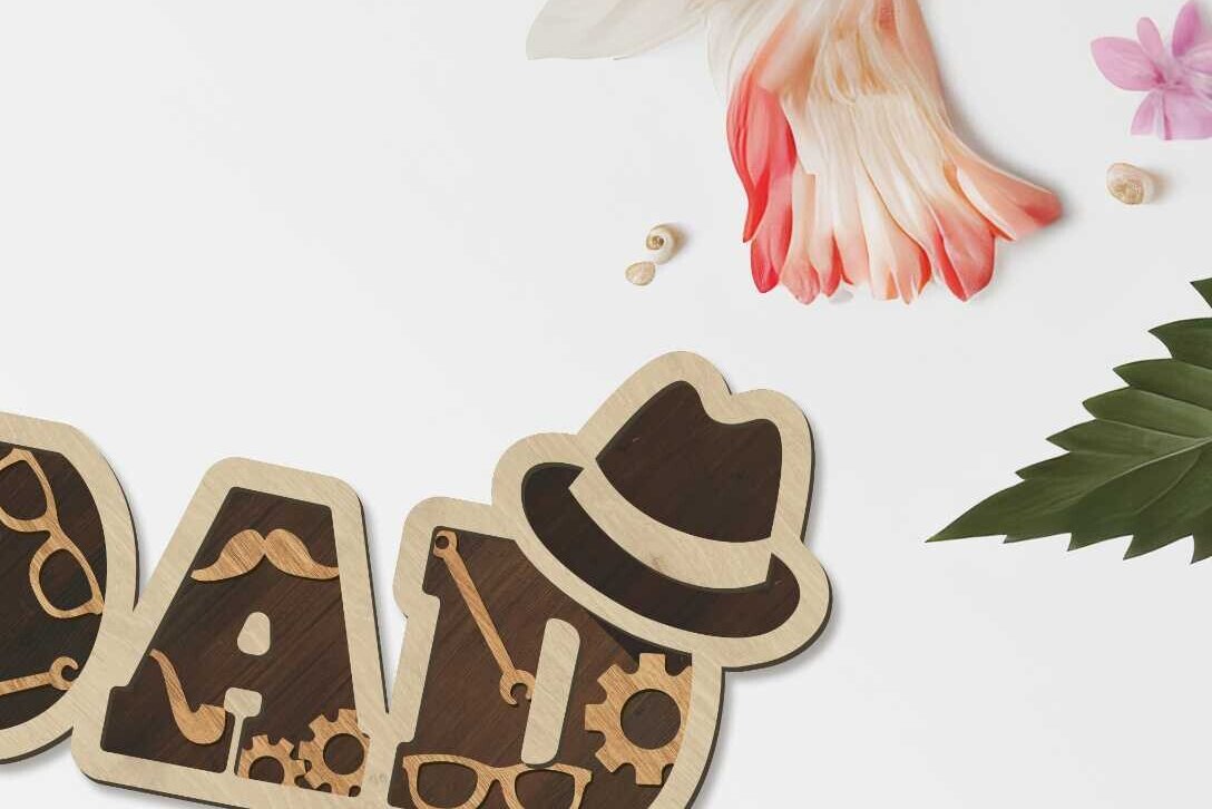 Σετ των 2 Intra απο ξύλο plywood 3mm-4mm πάχος - Σετ DAD Διακοσμητικά πάνελ πολλαπλών στρώσεων Δίασταση 14x5 cm INTRAFABR-91842084