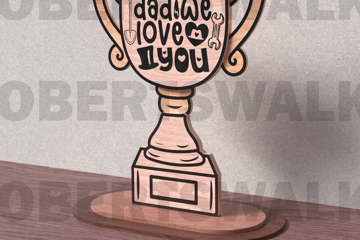 Intra απο ξύλο plywood 3mm-4mm πάχος - Dad We Love You Trophy Laser Cut Δίασταση 20x20 cm INTRAFABR-122192753