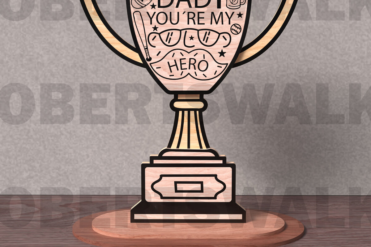 Σετ των 2 Intra απο ξύλο plywood 3mm-4mm πάχος - Dad You're My Hero Laser Cut  Δίασταση 20x20 cm INTRAFABR-122115961