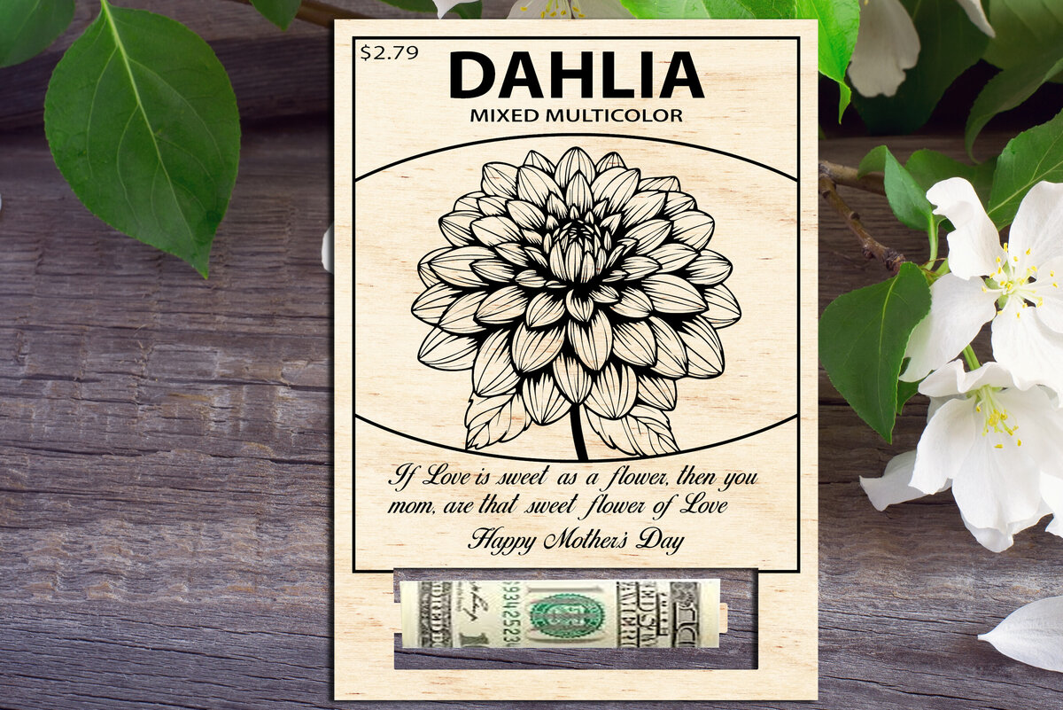Intra απο ξύλο plywood 3mm-4mm πάχος - Κάτοχος χρημάτων για την Ημέρα της Μητέρας Dahlia Δίασταση 30x20 cm INTRAFABR-96776456
