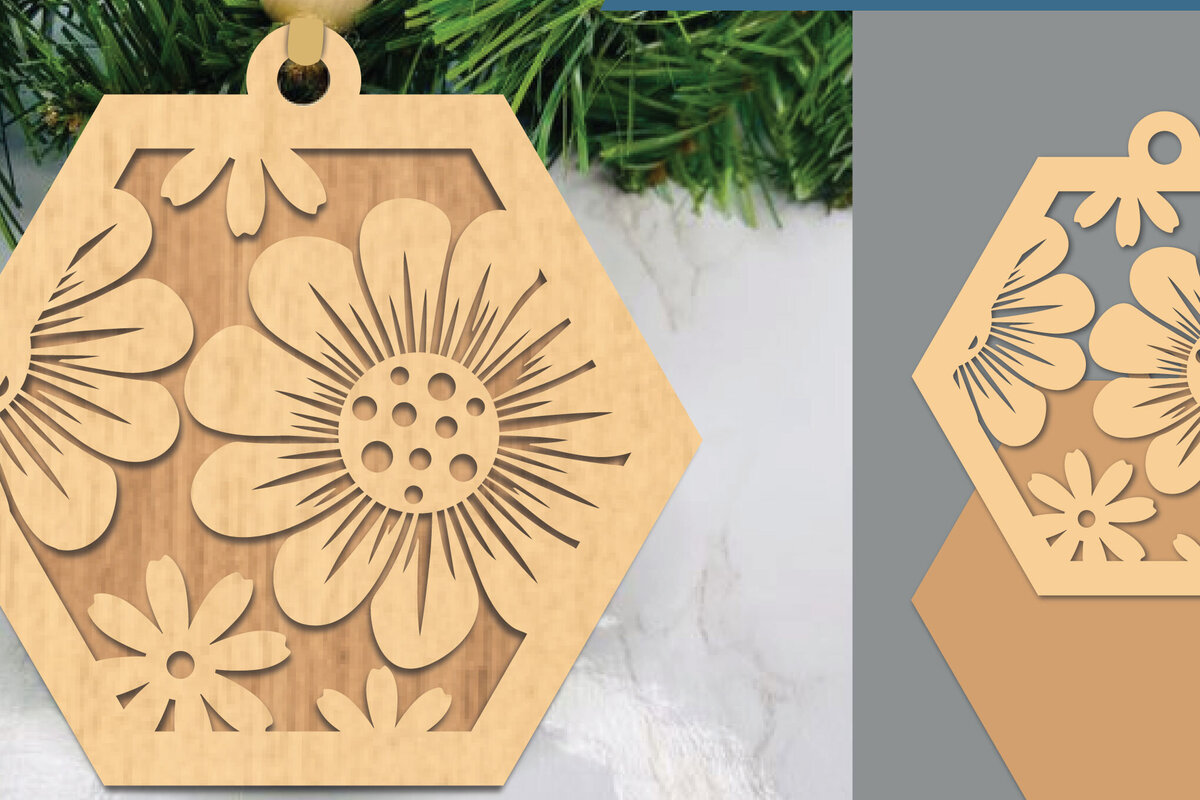 Σετ των 3 Intra απο ξύλο plywood 3mm-4mm πάχος - Στολίδι Daisy Flower Cut Laser  Δίασταση 6x6 cm INTRAFABR-105419093