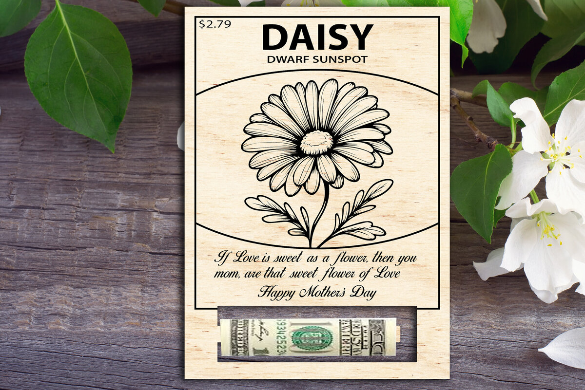 Intra απο ξύλο plywood 3mm-4mm πάχος - Κάτοχος χρημάτων για την Ημέρα της Μητέρας Daisy Δίασταση 30x20 cm INTRAFABR-96776570